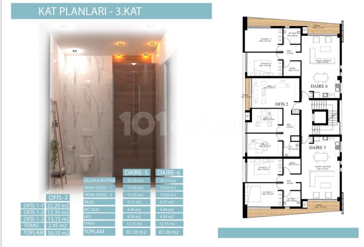 Luxury 2+1 apartments for sale in Kyrenia Center