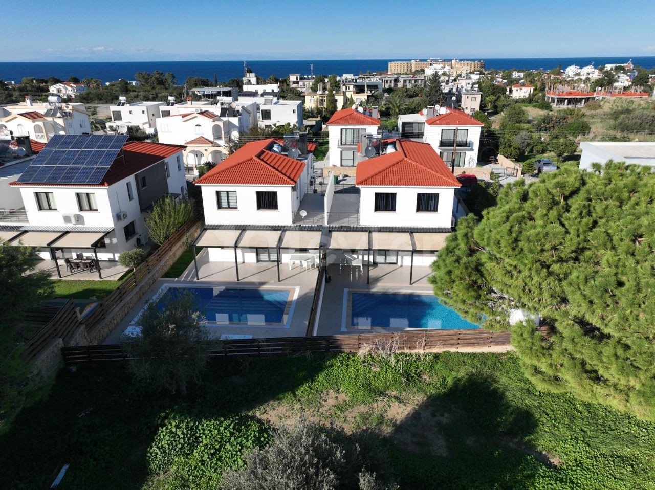 4+1 twin villas for sale in Edremit, Kyrenia, with private pool