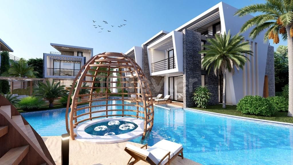 3+1 Villas for Sale from a Magnificent Project in Girne Lapta