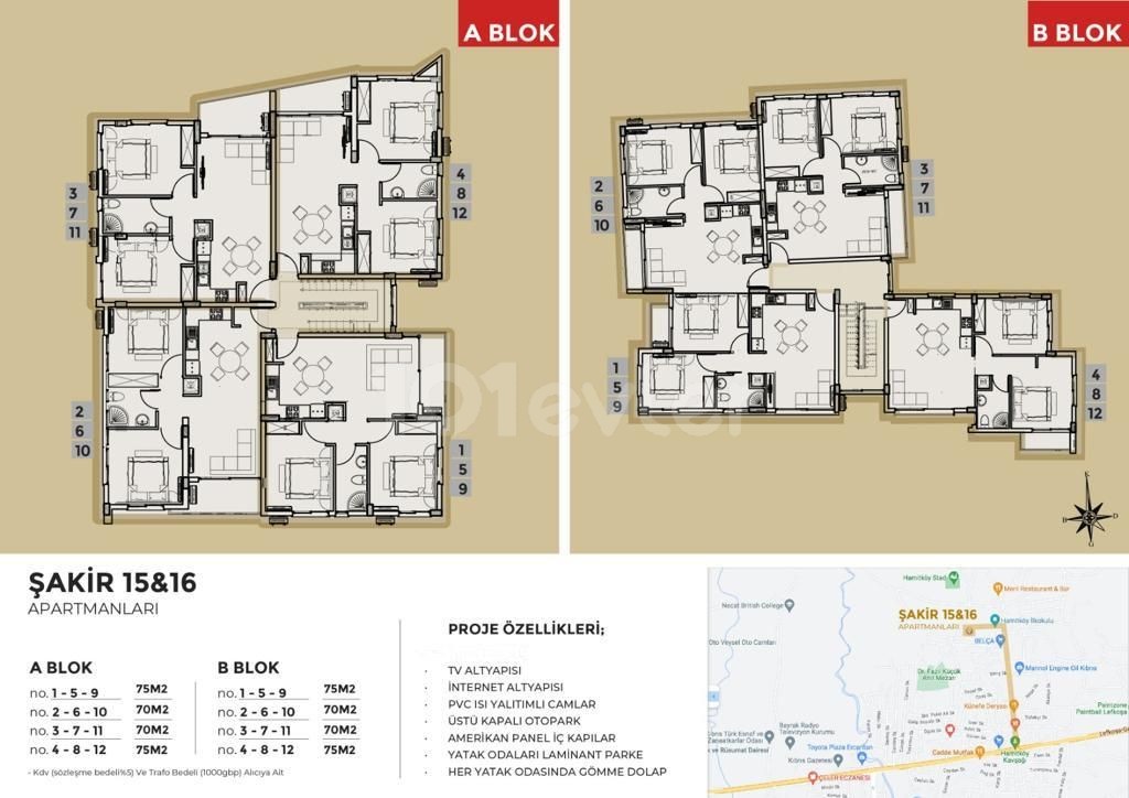 2+1 apartments for sale in Gonyeli, Nicosia