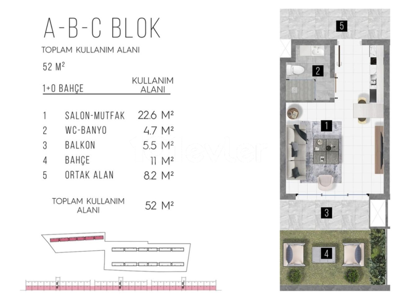 GAZİMAĞUSA / YENİ BOĞAZİÇİ’NDE  SATILIK 1+0, 1+1 SÜPER LÜKS DAİRELER