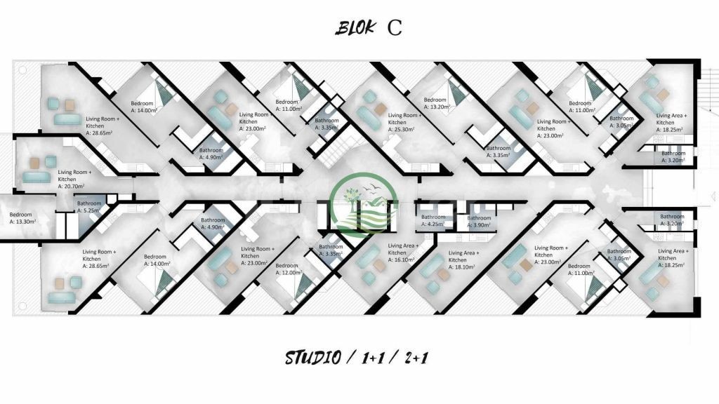 STUDIO FLATS FOR SALE IN GÜZELYURT GAZİVEREN