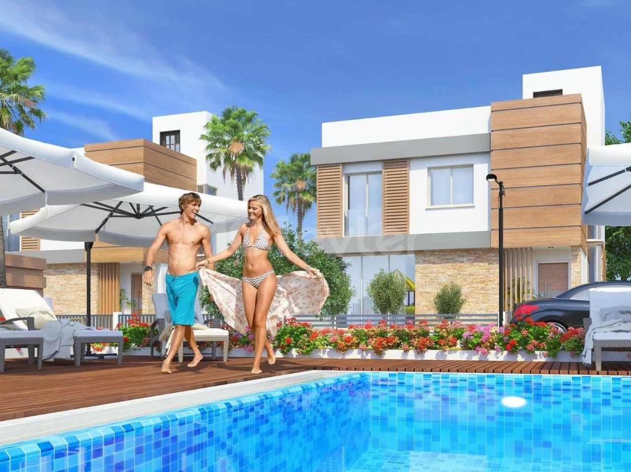 New Ready-to-Deliver Villas in Famagusta Yeniboğaziçi a Complex with Pool