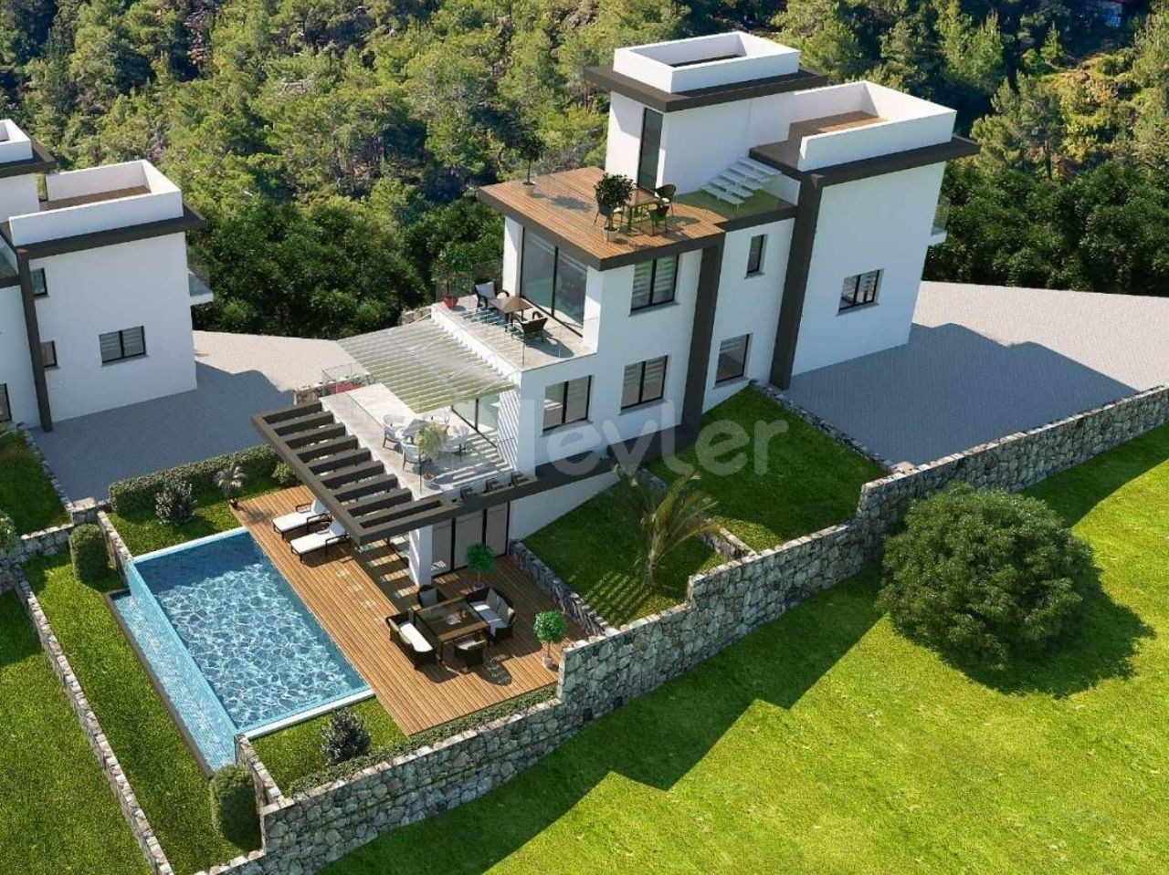 Superlux Villas with Private Pool and Mountain and Sea Views for Sale in Girne Lapta