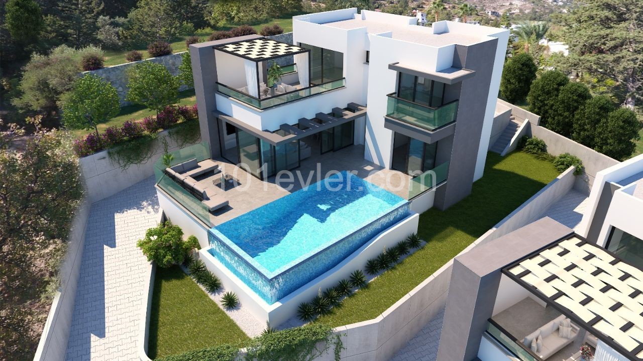 Villas with Sea and Mountain Views, Swimming Pool for Sale from the Owner in Kyrenia, Esentepe ** 