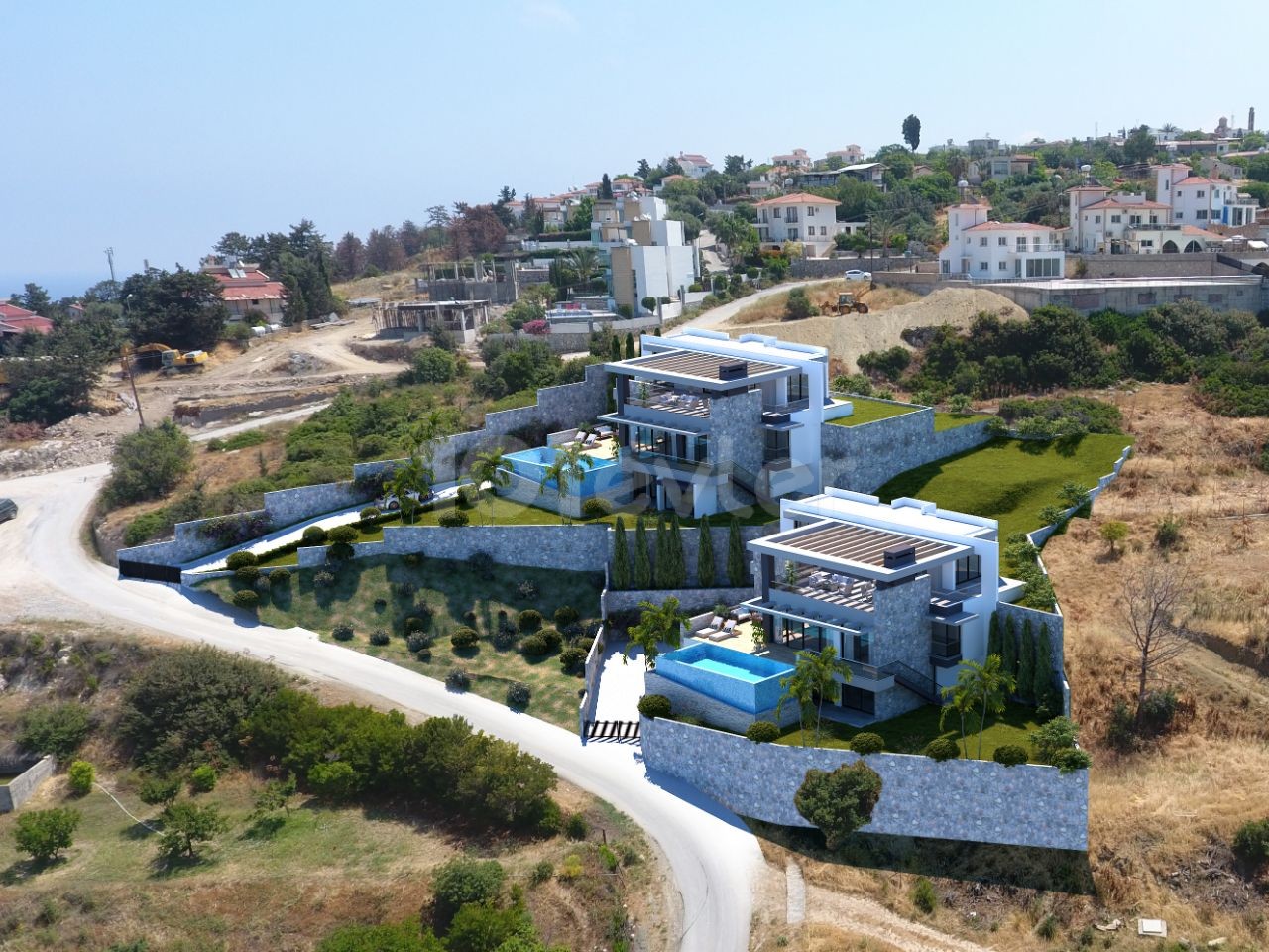 VILLAS WITH SEA AND MOUNTAIN VIEW SWIMMING POOLS FOR SALE IN KYRENIA, ESENTEPE