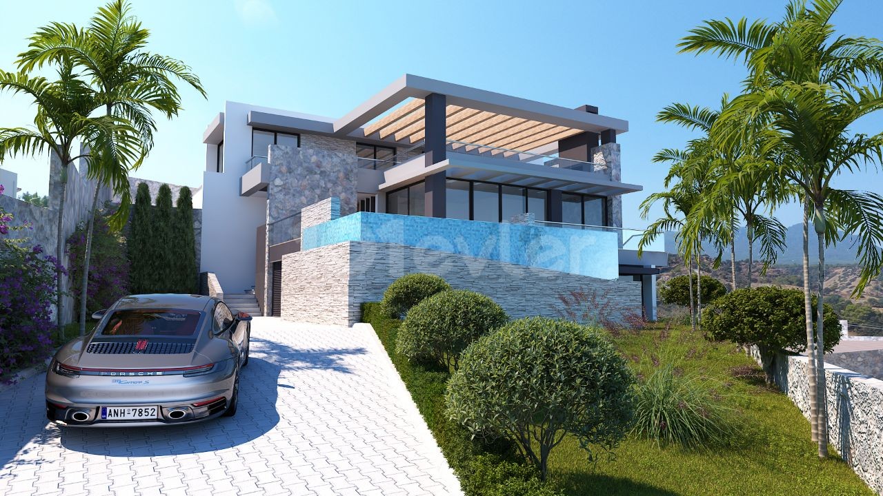 VILLAS WITH SEA AND MOUNTAIN VIEW SWIMMING POOLS FOR SALE IN KYRENIA, ESENTEPE