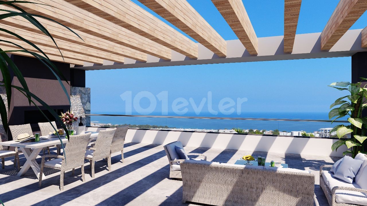 VILLAS WITH SEA AND MOUNTAIN VIEW SWIMMING POOLS FOR SALE IN KYRENIA, ESENTEPE