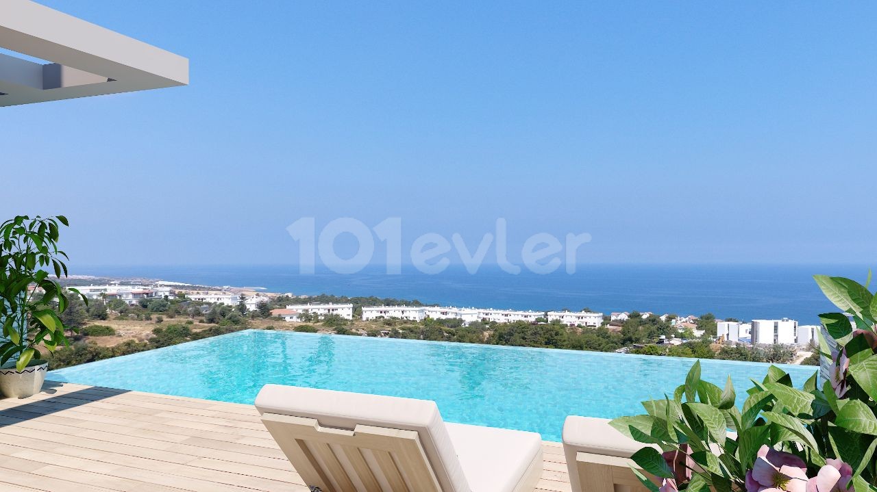 VILLAS WITH SEA AND MOUNTAIN VIEW SWIMMING POOLS FOR SALE IN KYRENIA, ESENTEPE