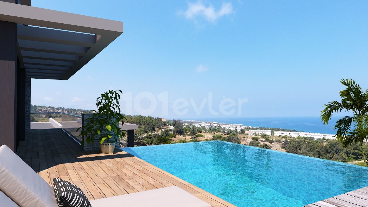 VILLAS WITH SEA AND MOUNTAIN VIEW SWIMMING POOLS FOR SALE IN KYRENIA, ESENTEPE