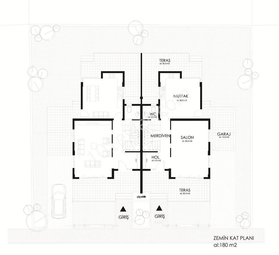 3+1 Triplex Villa zum Verkauf in Neuland für Informationen:05338649682 ** 