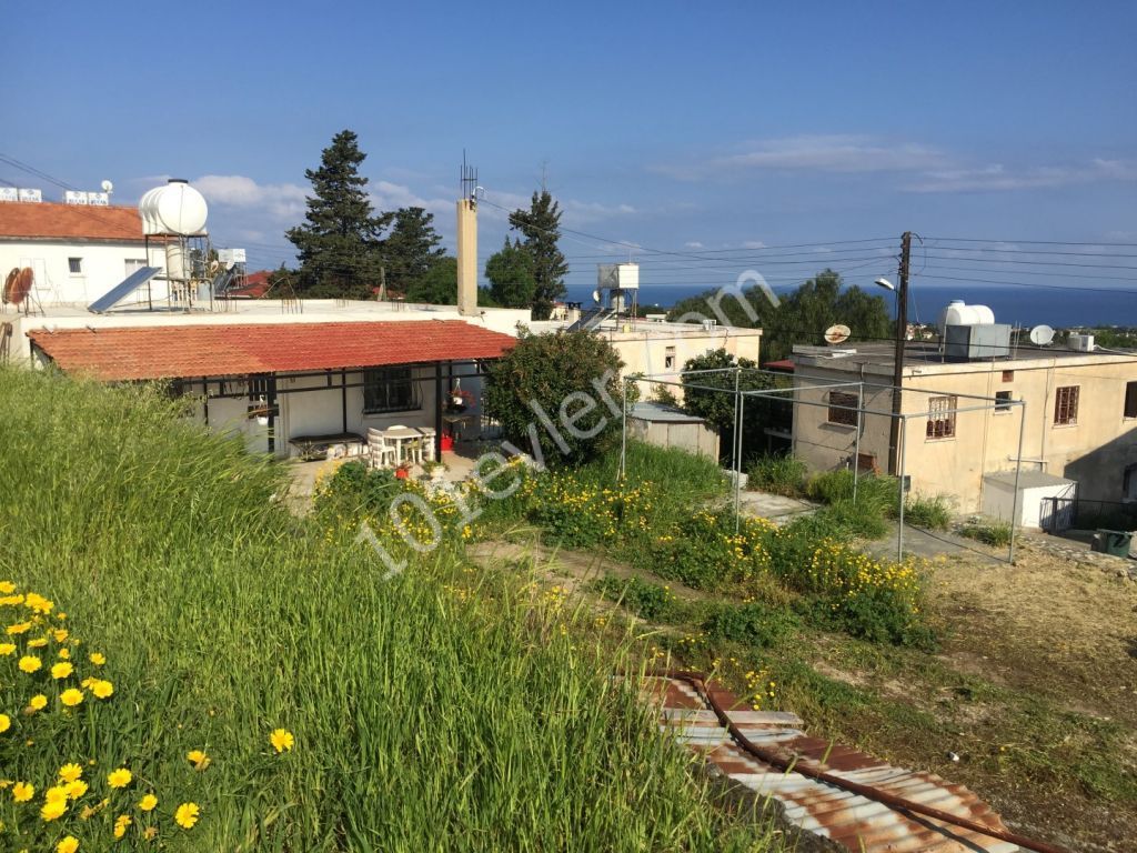 KYRENIA/ Karşıyaka village ! Dönüm + 1 Evlek + 800 Sq.ft. beautiful PLOT with sea and mountain views