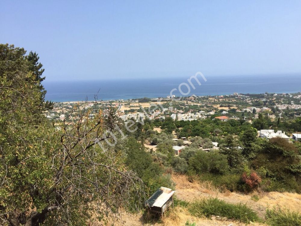 Girne / Lapta'da eski taş ev 2+1 süper Deniz manzaralı