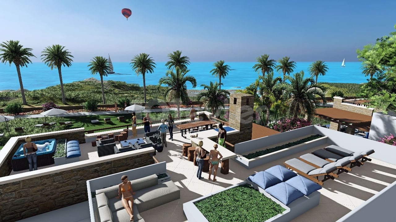 3 +1 Garden Floor Apartment with 80 residences in Kyrenia Esentepe in Cyprus ** 