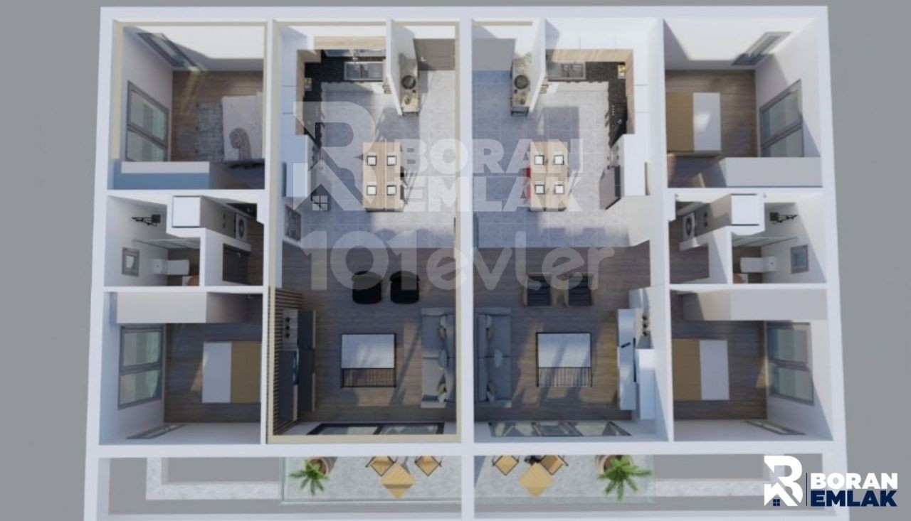 2 + 1 Apartments with Prices Starting from Stg 50,000 Near the Main Street in Nicosia Yenikente ** 