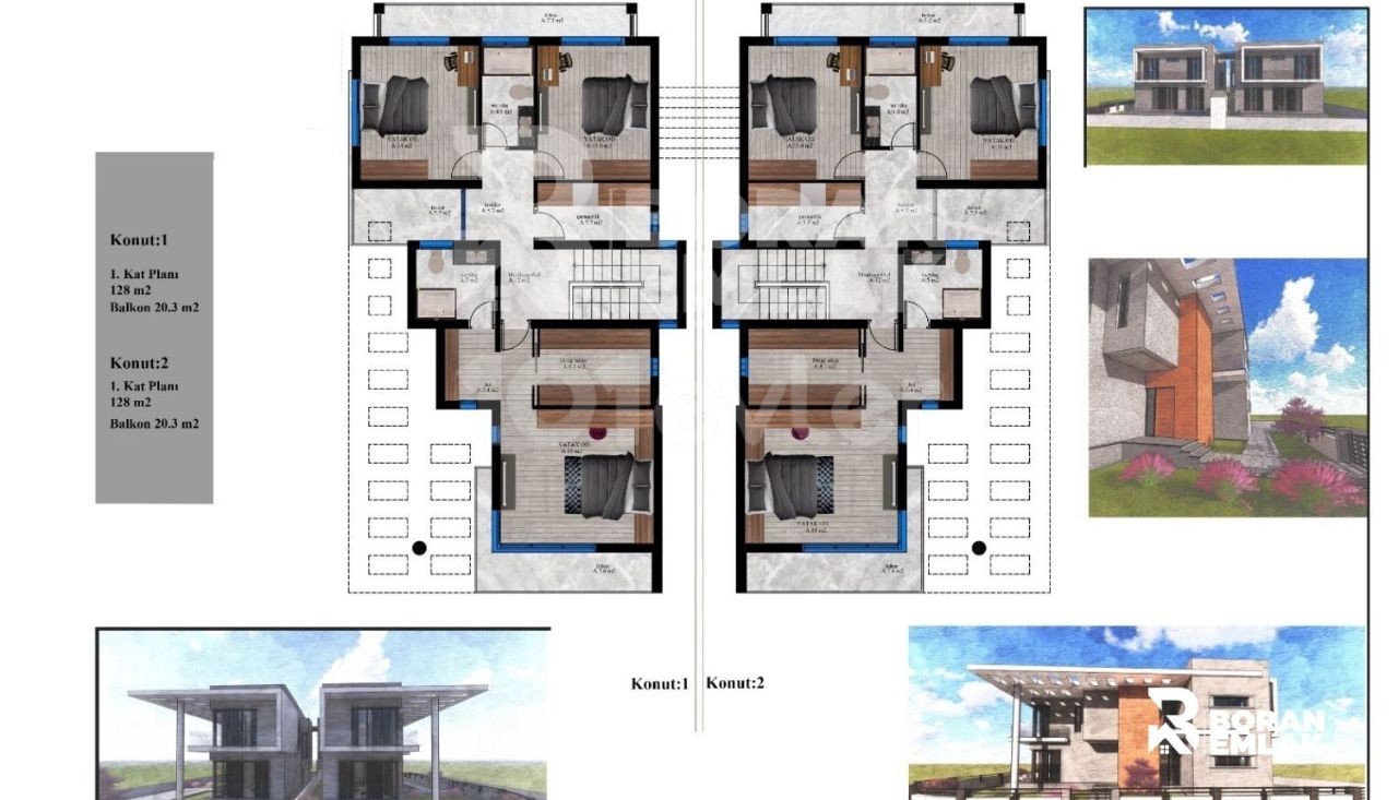 Lefkosa Hamitkoy'de 4+1 Dublex Ultra Luks Villalar 200,000 STG 