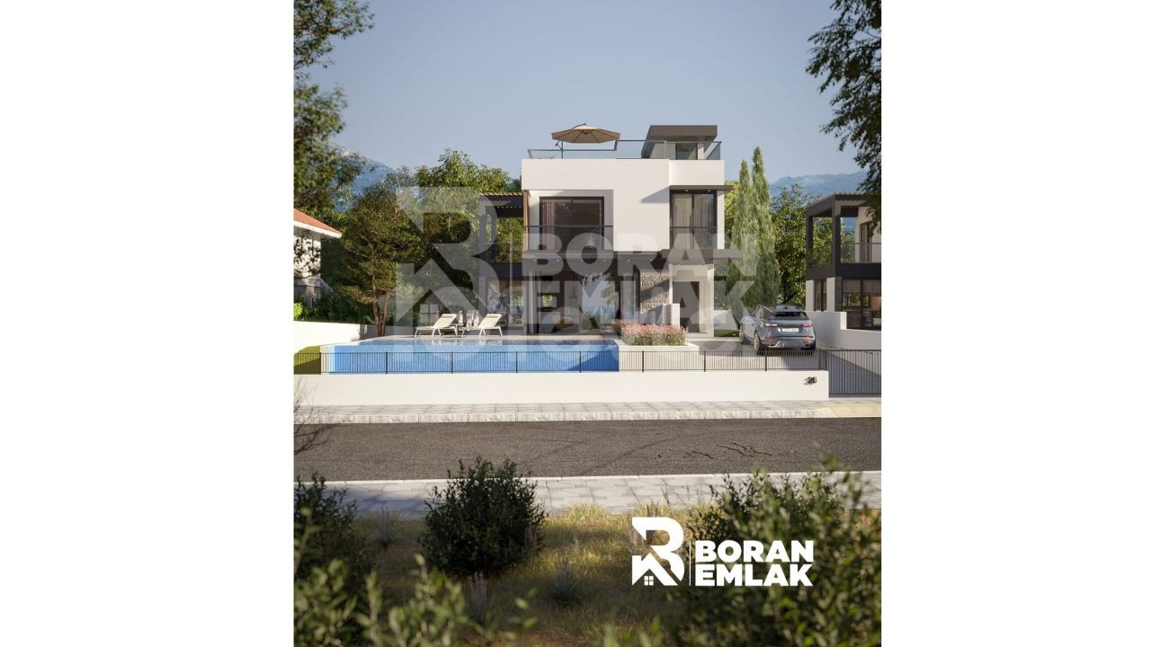 3+1 Villa mit Pool zum Verkauf in Kyrenia Çatalköy