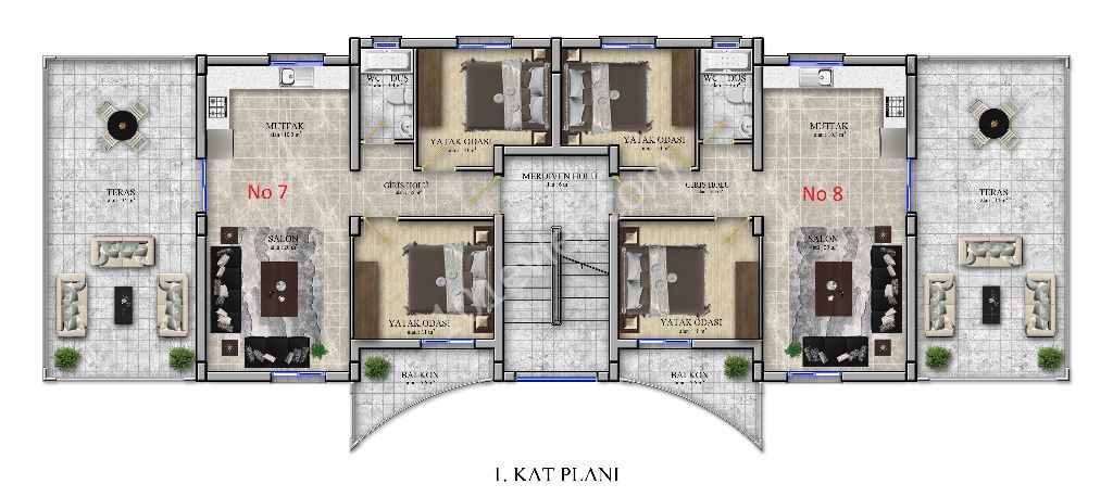 ALSANCAK MELIS SITE APARTMENTS FOR SALE 2+1 ** 