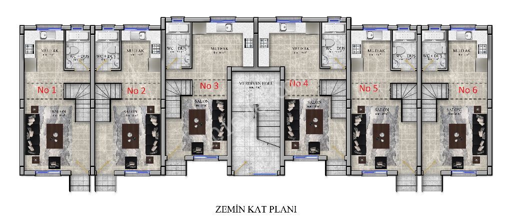 ALSANCAK MELIS SITE APARTMENTS FOR SALE 2+1 ** 