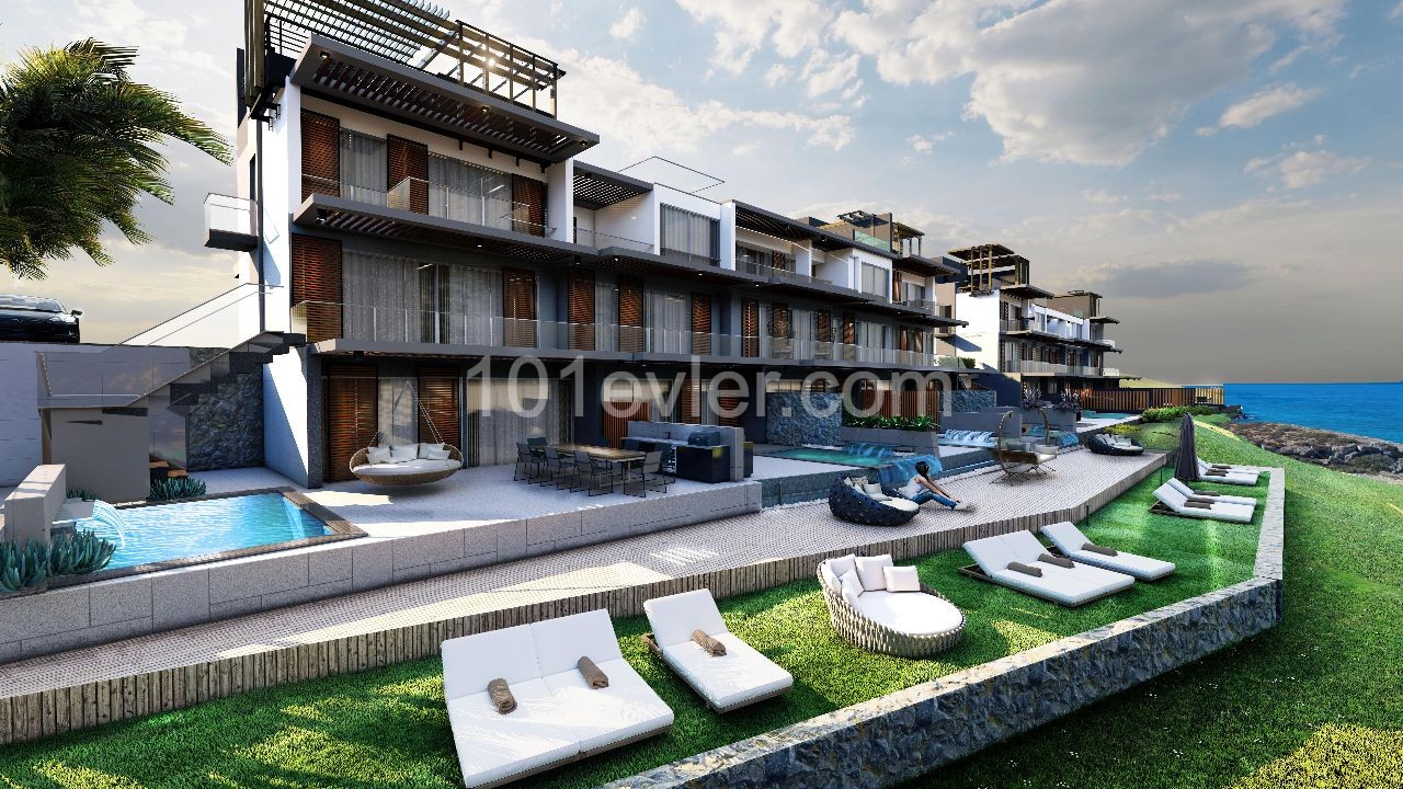 Kyrenia Esentepe flat for sale triplex 3+1 with private pool