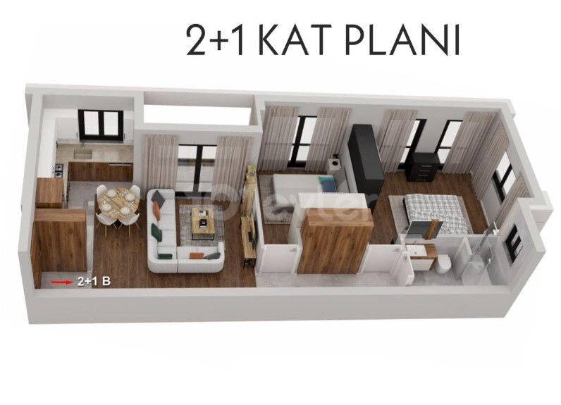 Kyrenia Lapta Flat For Sale 2+1