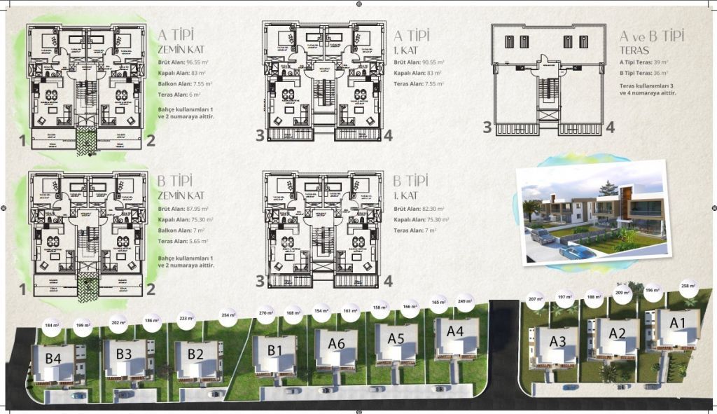 Alsancak'ta Camelot Beach'e 1 dakikalık sürüş mesafesinde eşdeger tapulu 184m² bahçe kullanımlı 2+1 lüks mimarili daire