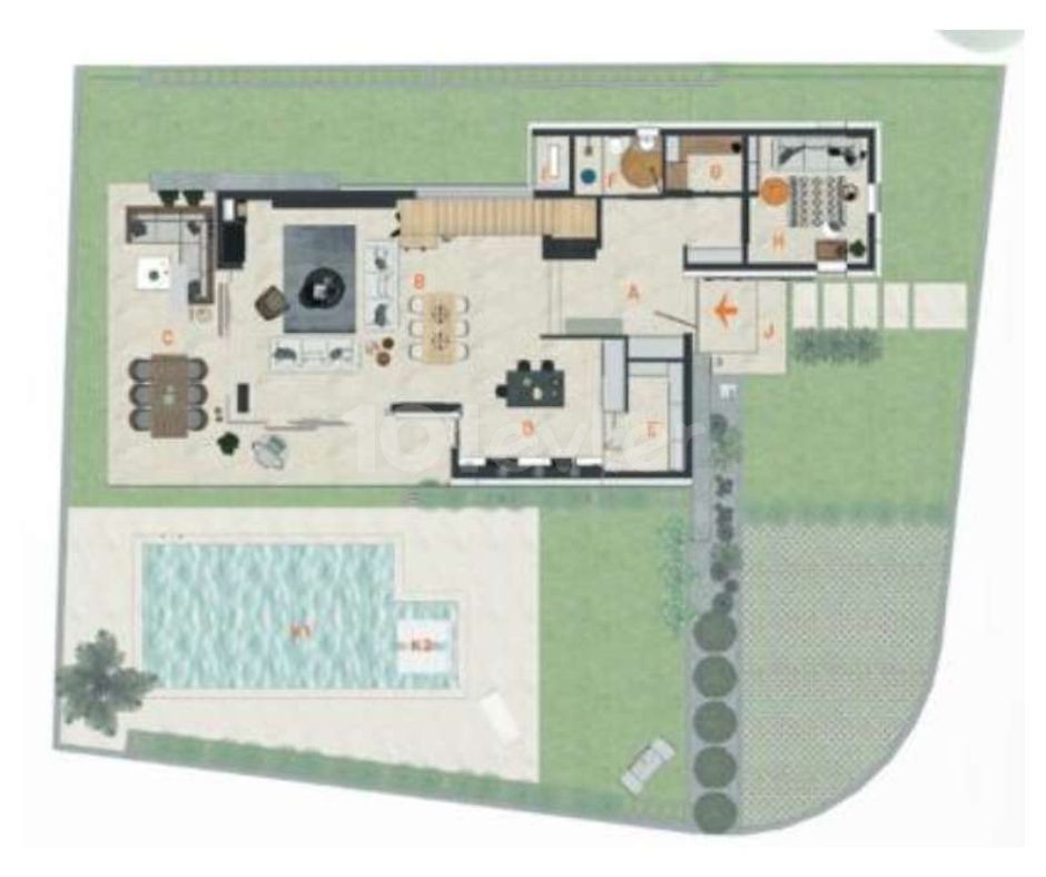 4+1 VILLA MIT MEERBLICK IN ALSANCAK ZU VERKAUFEN ** 