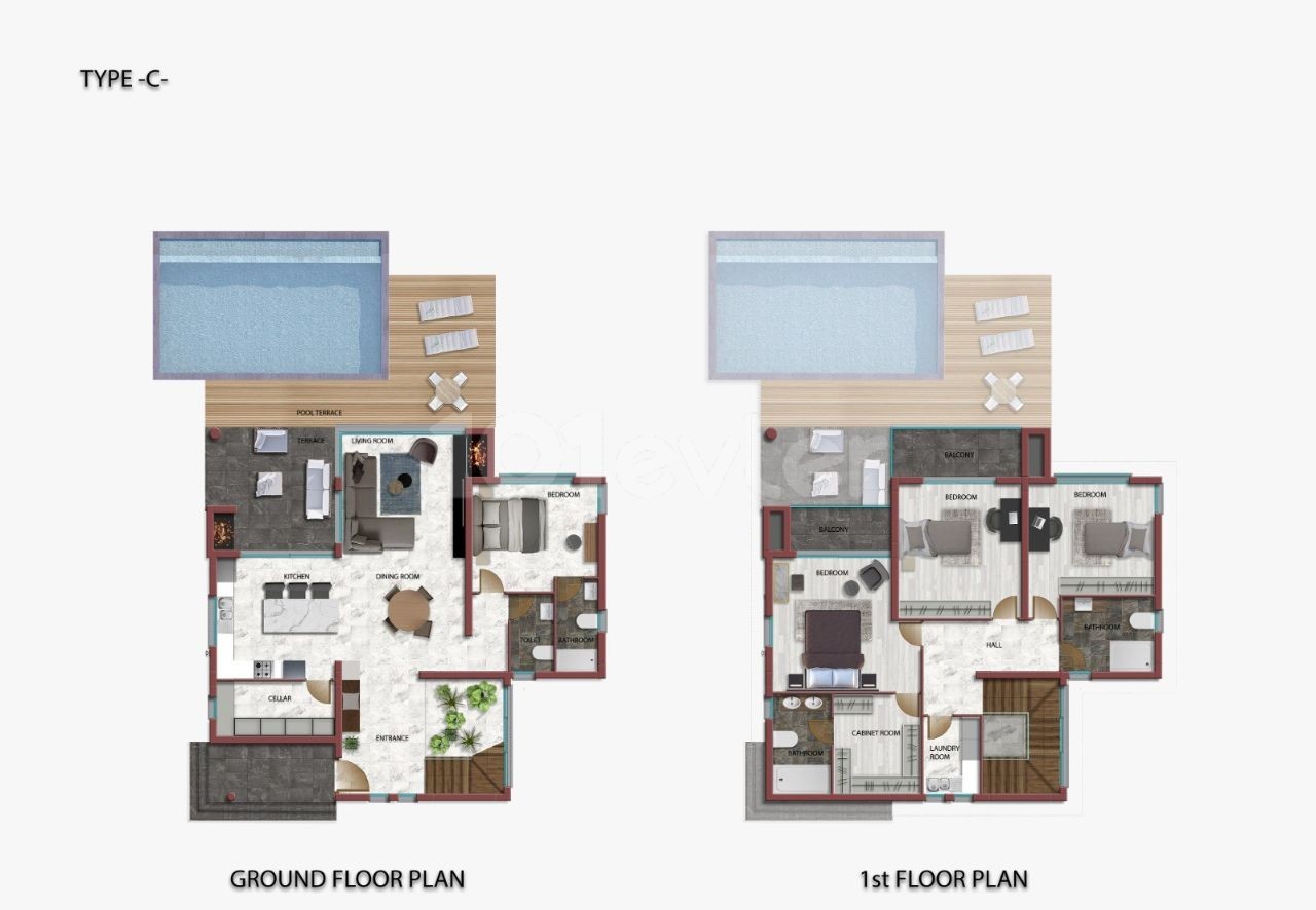 4+1 VILLA PROJEKT MIT HERRLICHEM MEERBLICK IM OLIVENHAIN ** 