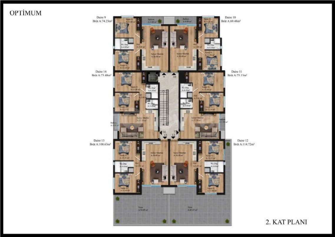 Kyrenia Center De 2+1 Opportunity Apartment For Sale, Rent Payment Every Month Until Delivery!