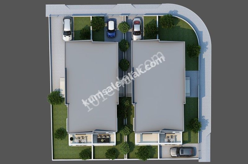 Lefkoşa Gönyeli'de Satılık Projeli Villa Tipi İkiz Dublex Ev 99,000 STG