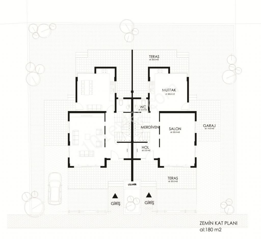 SATILIK 3+1  ikiz villa, Faizsiz 