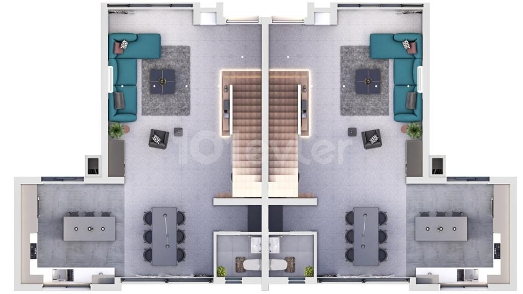 DOPPELHAUSHÄLFTEN MIT MODERNER ARCHITEKTUR UND ERGONOMISCHEM DESIGN ZUM VERKAUF IN EINEM DER ELITÄREN GEBIETE VON LEFKOŞA