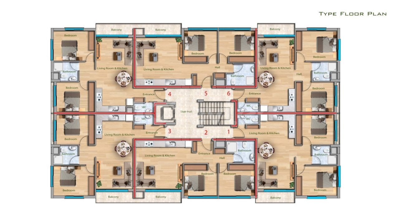 2+1 FLATS FOR SALE IN İSKELE LONG BEACH AREA ** 