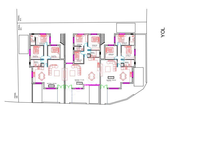 Lefkoşa Gönyeli de 3+1, 110 m2, Turk kocanlı satılık daireler