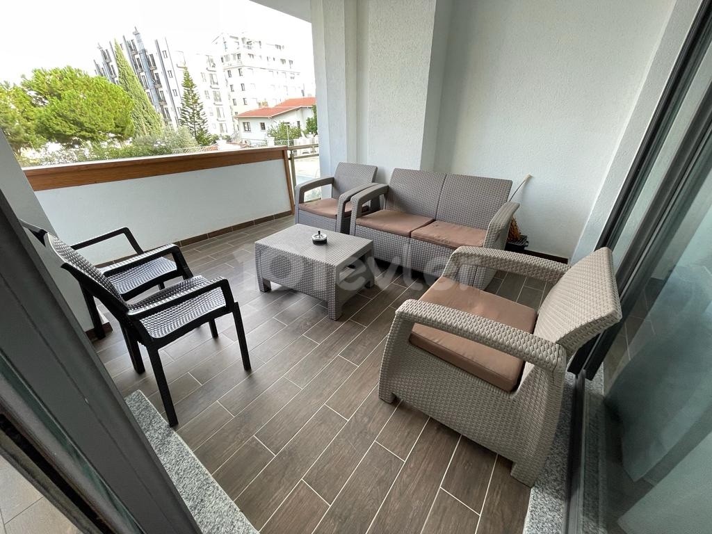 2+ 1 LUXURY APARTMENT WITH A FULLY FURNISHED 125m2 TERRACE WITH A SHARED POOL, READY-TO-USE COB, IN KYRENIA CENTRAL ELEGANCE ** 