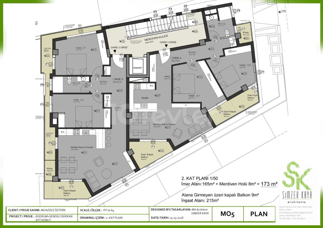 A land plot for sale with a project of a Decommissioned apartment and a shop on the highway as well as sushico in the center of Kyrenia ** 