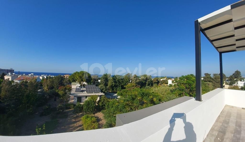 Triplex villa for sale in Karaoglanoglu, Kyrenia with mountain and sea views