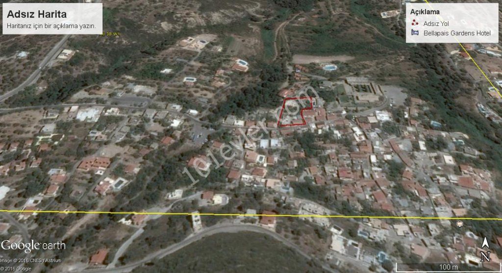 Residential Zoned Plot For Sale in Bellapais, Kyrenia