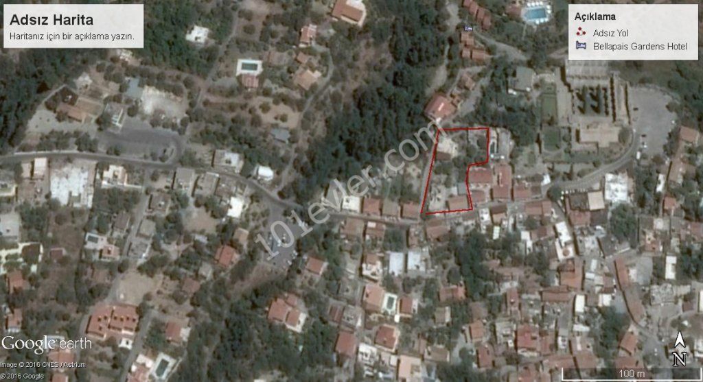 Residential Zoned Plot For Sale in Bellapais, Kyrenia