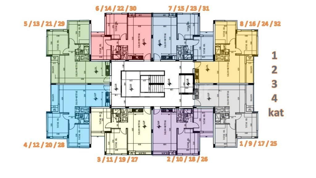 2+1 und 3+1 Wohnungen zum Verkauf im Zentrum von Kyrenia ** 