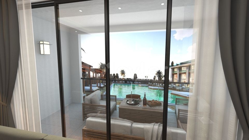 2 + 1 APARTMENTS FOR SALE ON A LUXURY SITE WITH A POOL WITHIN WALKING DISTANCE TO THE SEA IN THE LAPTA REGION OF KYRENIA ** 