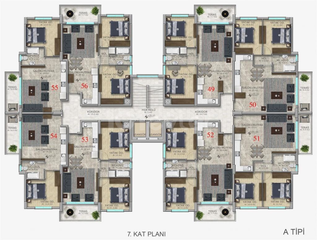 Penthouse Kaufen in Girne Merkez, Kyrenia