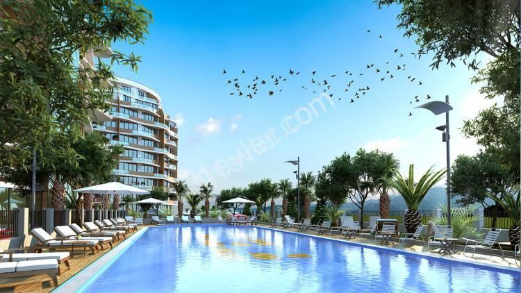 Girne FEO 2+1(fashion) 700 GBP, kiralık  lüks daire (2 deposit 1 kira 1 komisyon) AİDAT FİYATA DAHİL.havuz ve deniz manzaralı