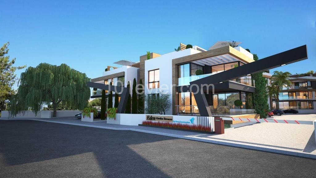 Luxus-Wohnung von 95 m2 im Erdgeschoss, bereit zu bewegen, fertig mit toller Lage in Kyrenia Alsancak.Pool-site. ** 