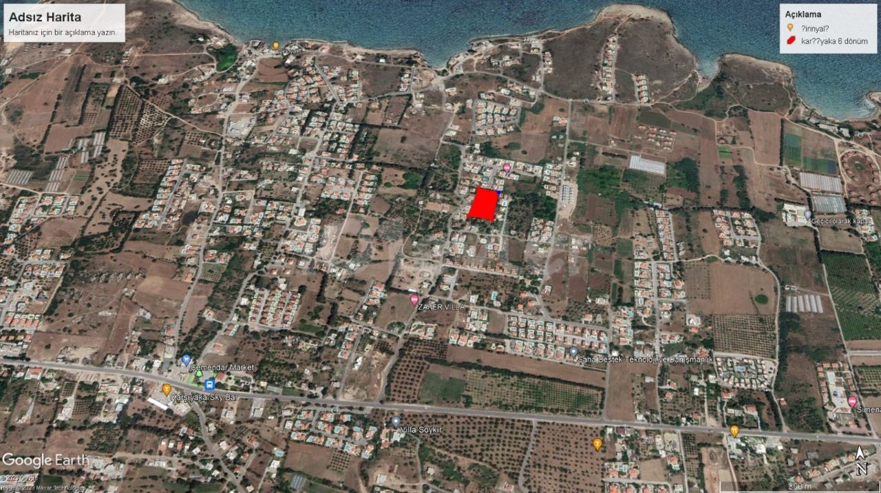 6 ACRES OF LAND FOR SALE IN KARSIYAKA WITH SEA VIEW, READY TO BUILD INFRASTRUCTURE, ZONING, ROAD AND NO WATER PROBLEM