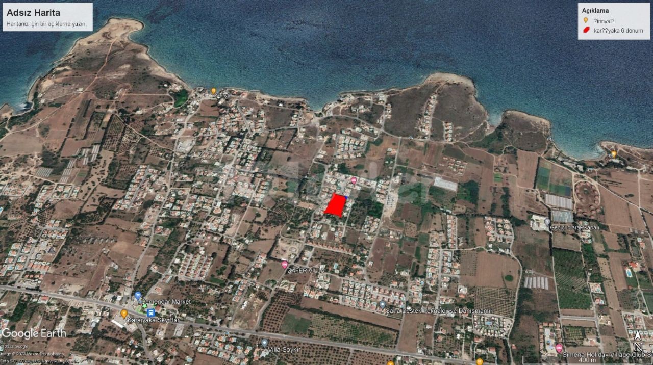 6 ACRES OF LAND FOR SALE IN KARSIYAKA WITH SEA VIEW, READY TO BUILD INFRASTRUCTURE, ZONING, ROAD AND NO WATER PROBLEM