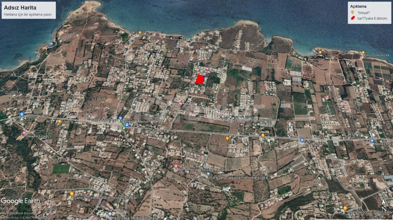 6 ACRES OF LAND FOR SALE IN KARSIYAKA WITH SEA VIEW, READY TO BUILD INFRASTRUCTURE, ZONING, ROAD AND NO WATER PROBLEM