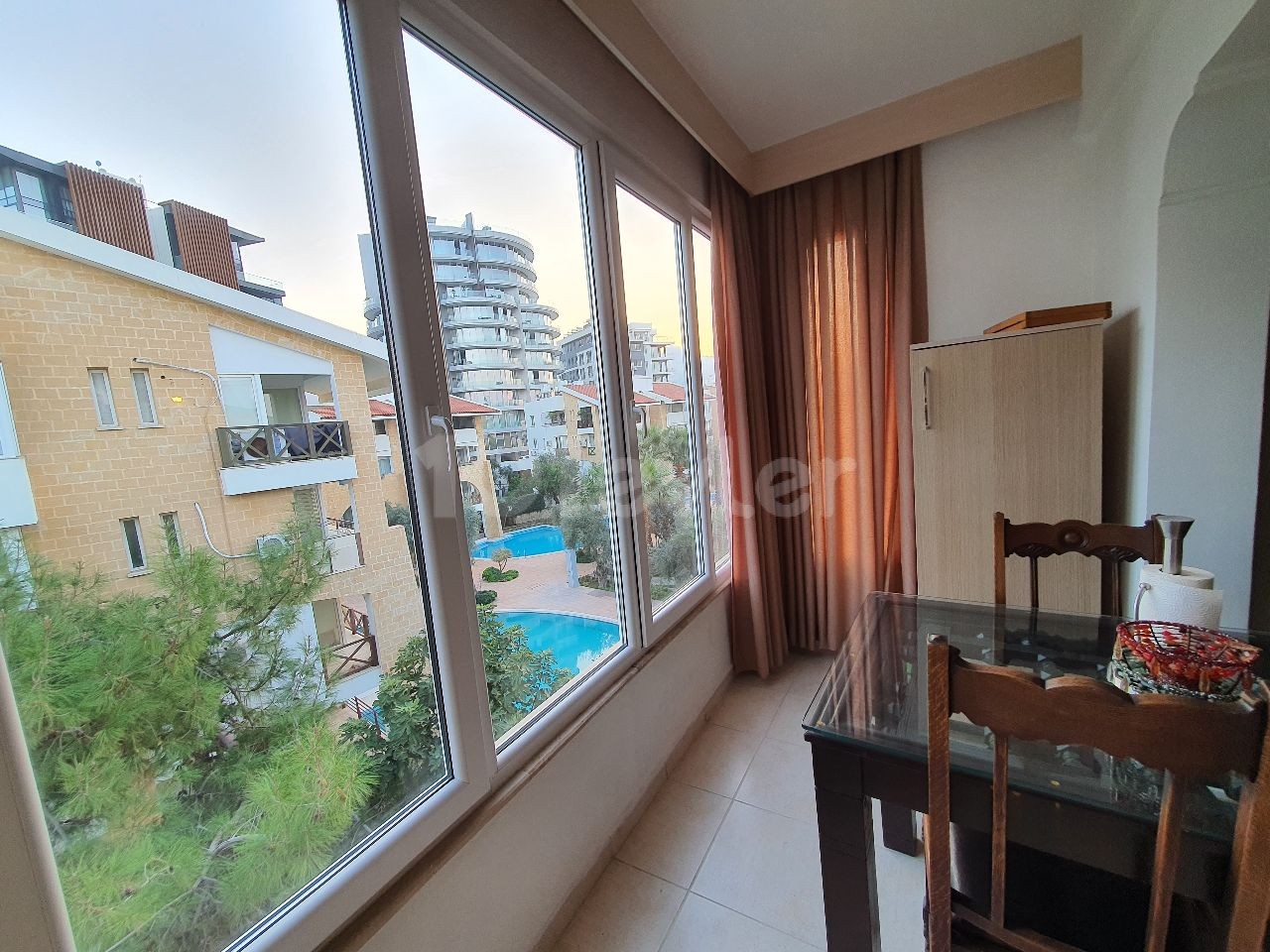 Kyrenia Center; Newly furnished spacious apartment in a complex with communal pool