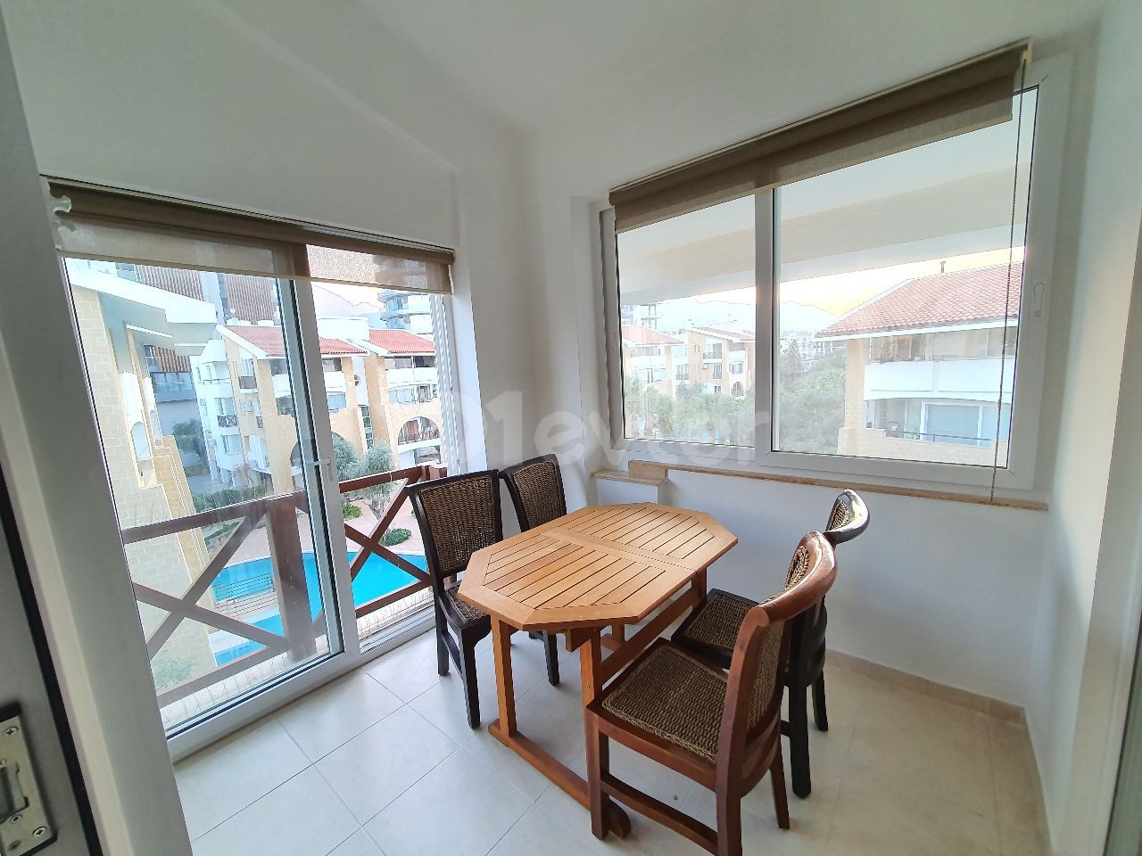 Kyrenia Center; Newly furnished spacious apartment in a complex with communal pool