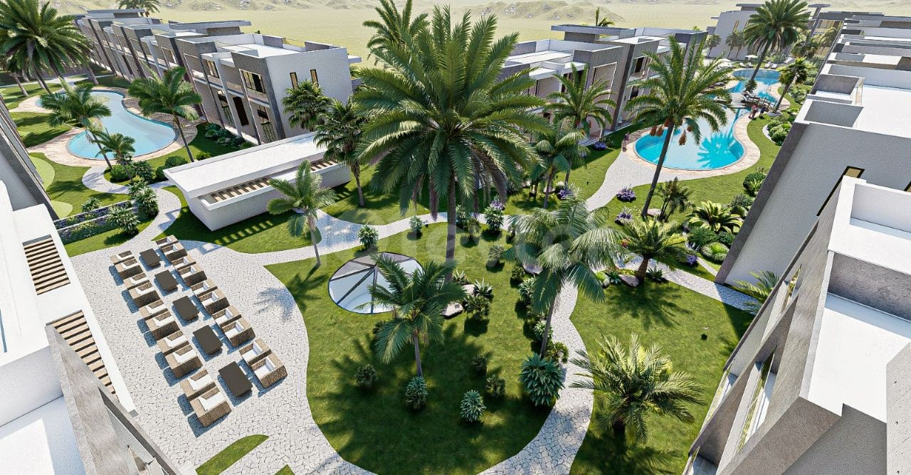 Girne Karşıyaka Lüks Havuzlu Site İçerisinde Satılık Modern Daireler